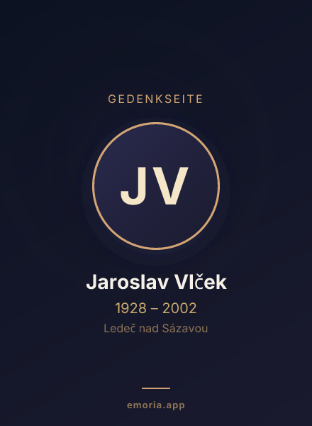 Gedenkportrait von Jaroslav Vlček