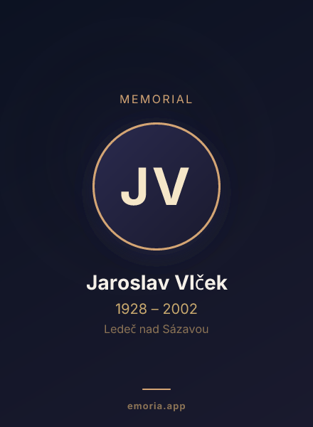 Memorial portrait of Jaroslav Vlček