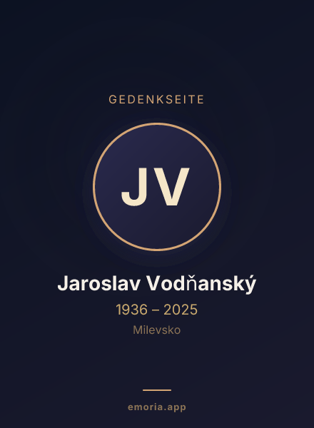 Gedenkportrait von Jaroslav Vodňanský