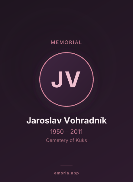 Memorial portrait of Jaroslav Vohradník