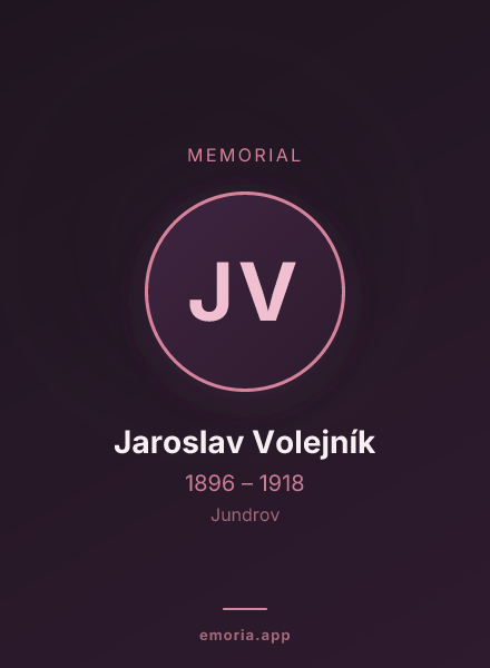 Memorial portrait of Jaroslav Volejník