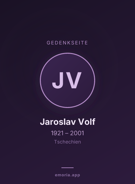 Gedenkportrait von Jaroslav Volf