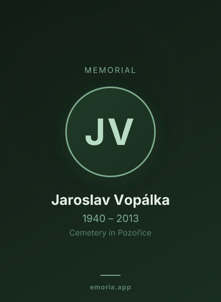 Memorial portrait of Jaroslav Vopálka