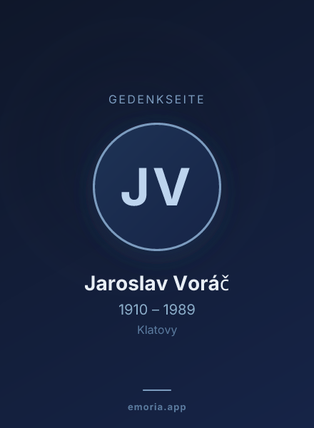 Gedenkportrait von Jaroslav Voráč