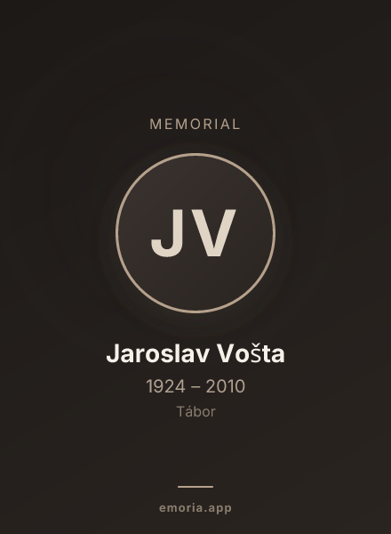 Memorial portrait of Jaroslav Vošta