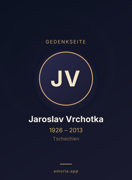 Gedenkportrait von Jaroslav Vrchotka