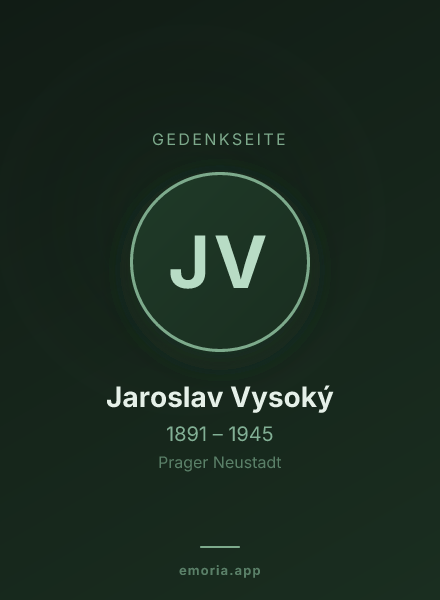 Gedenkportrait von Jaroslav Vysoký