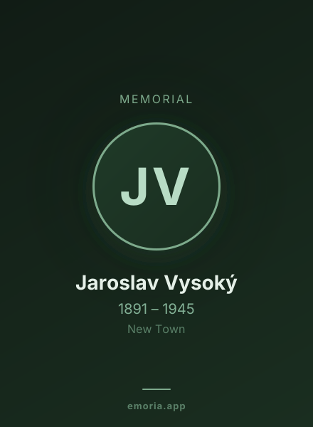 Memorial portrait of Jaroslav Vysoký