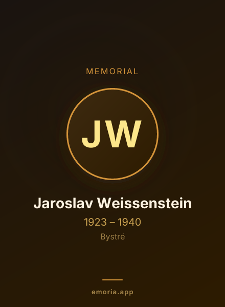 Memorial portrait of Jaroslav Weissenstein