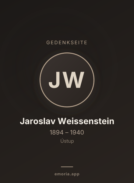 Gedenkportrait von Jaroslav Weissenstein