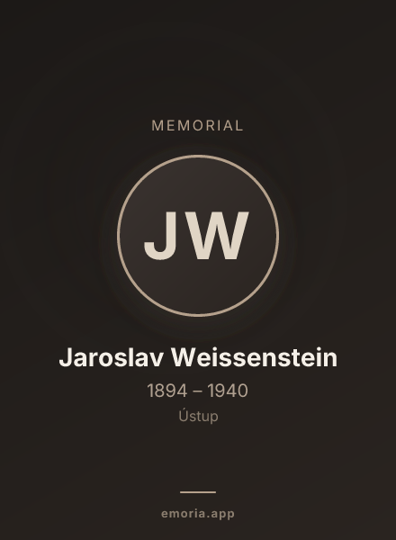Memorial portrait of Jaroslav Weissenstein