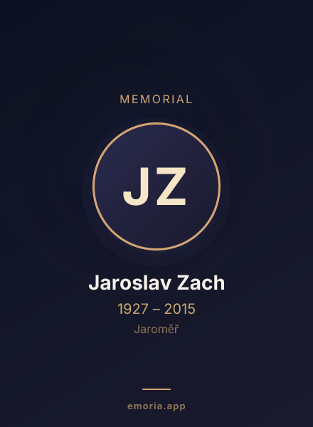 Memorial portrait of Jaroslav Zach