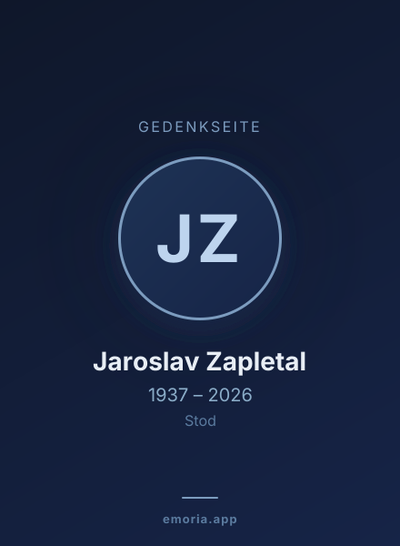 Gedenkportrait von Jaroslav Zapletal