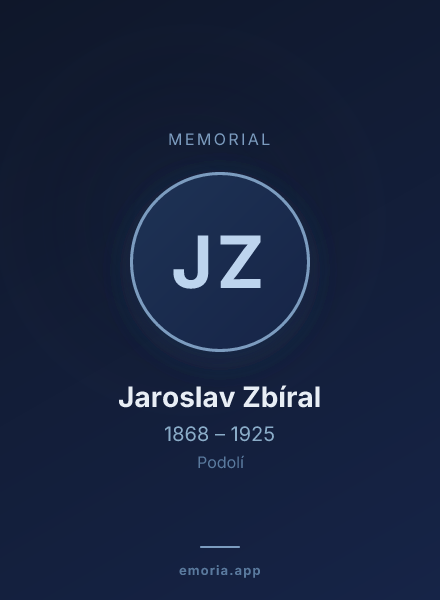 Memorial portrait of Jaroslav Zbíral