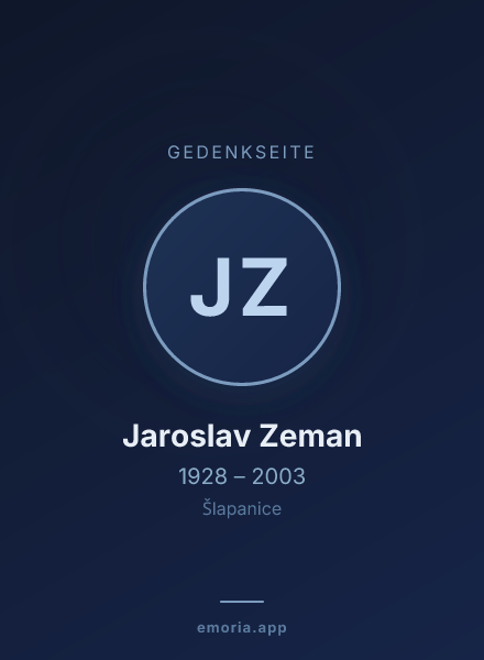 Gedenkportrait von Jaroslav Zeman