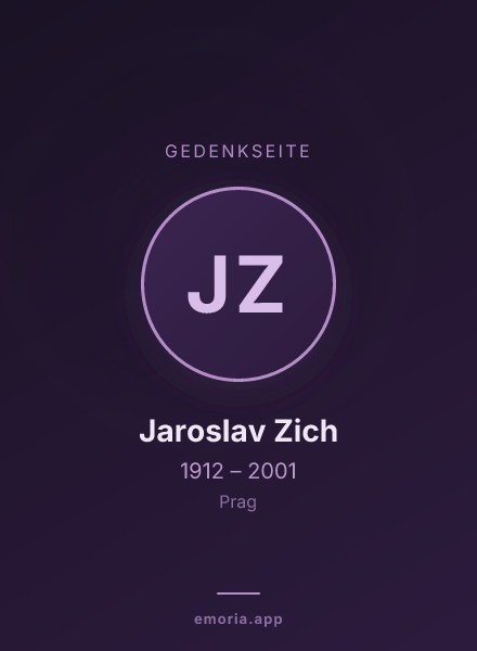 Gedenkportrait von Jaroslav Zich