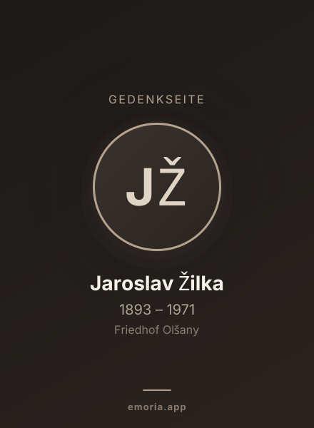 Gedenkportrait von Jaroslav Žilka