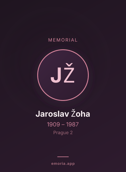 Memorial portrait of Jaroslav Žoha