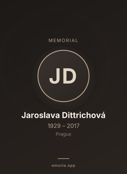 Memorial portrait of Jaroslava Dittrichová