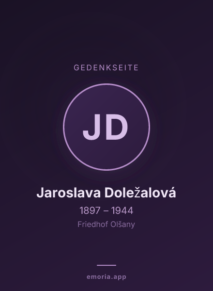Gedenkportrait von Jaroslava Doležalová