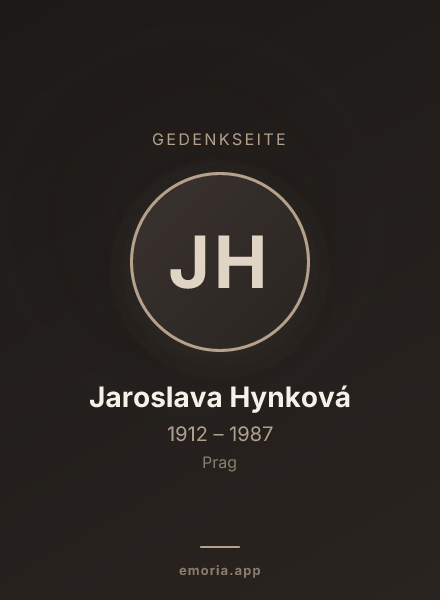 Gedenkportrait von Jaroslava Hynková