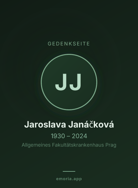 Gedenkportrait von Jaroslava Janáčková