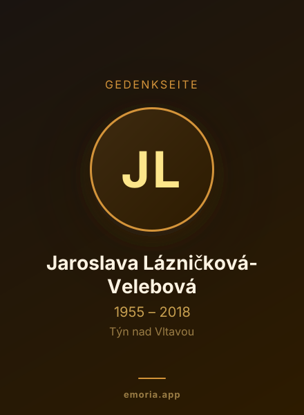 Gedenkportrait von Jaroslava Lázničková-Velebová
