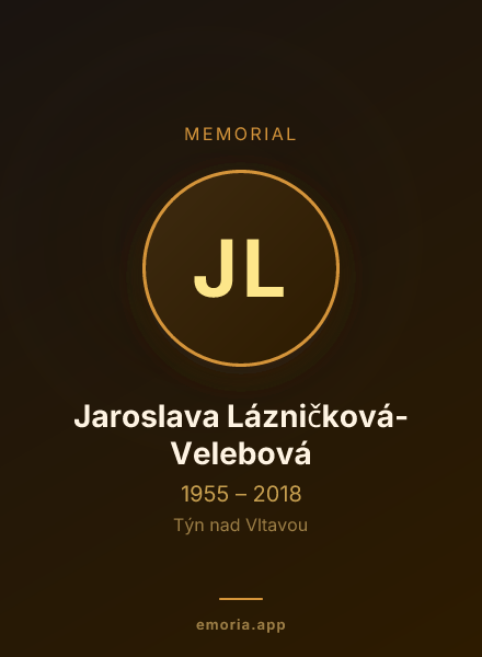 Memorial portrait of Jaroslava Lázničková-Velebová