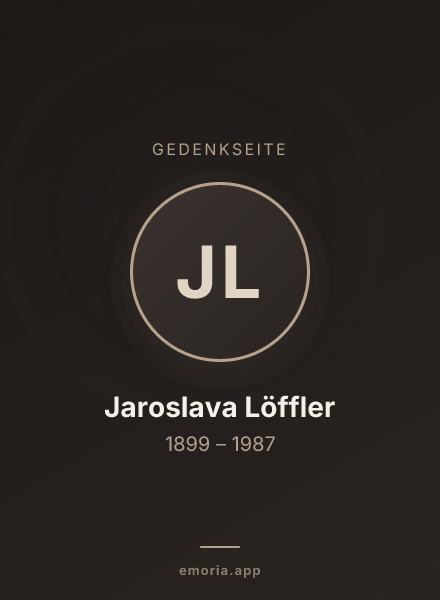 Gedenkportrait von Jaroslava Löffler