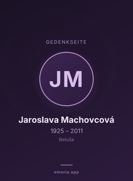 Gedenkportrait von Jaroslava Machovcová