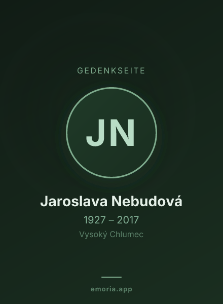 Gedenkportrait von Jaroslava Nebudová
