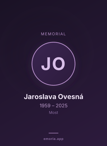 Memorial portrait of Jaroslava Ovesná