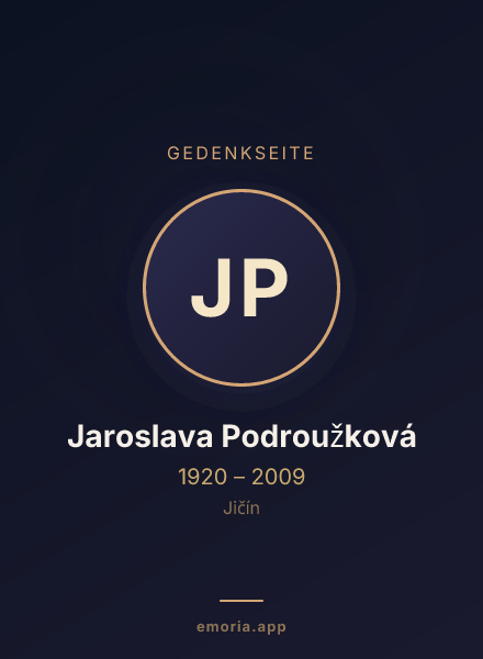 Gedenkportrait von Jaroslava Podroužková
