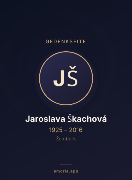 Gedenkportrait von Jaroslava Škachová