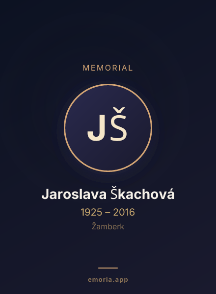 Memorial portrait of Jaroslava Škachová