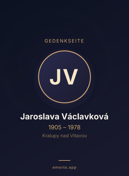 Gedenkportrait von Jaroslava Václavková