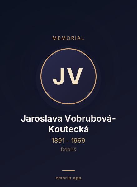 Memorial portrait of Jaroslava Vobrubová-Koutecká