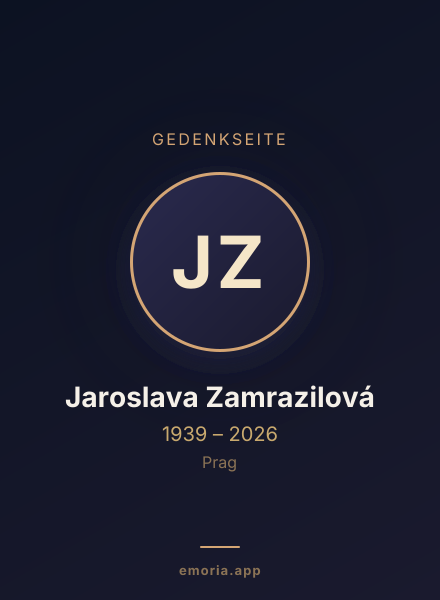 Gedenkportrait von Jaroslava Zamrazilová