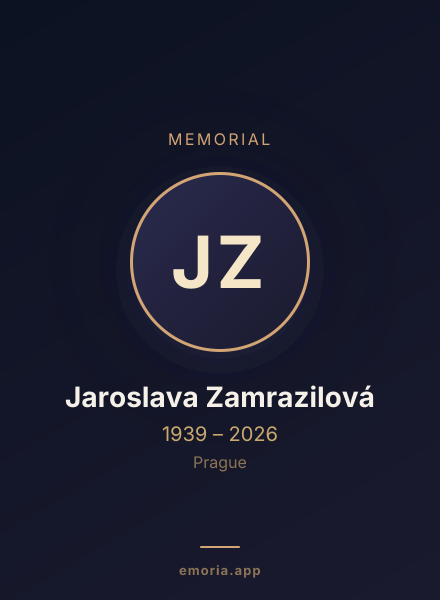 Memorial portrait of Jaroslava Zamrazilová