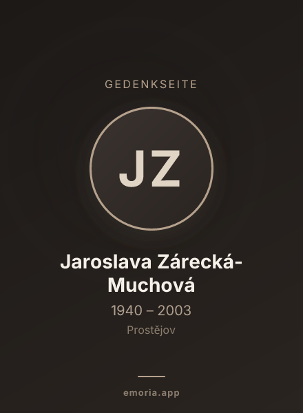 Gedenkportrait von Jaroslava Zárecká-Muchová