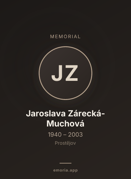 Memorial portrait of Jaroslava Zárecká-Muchová