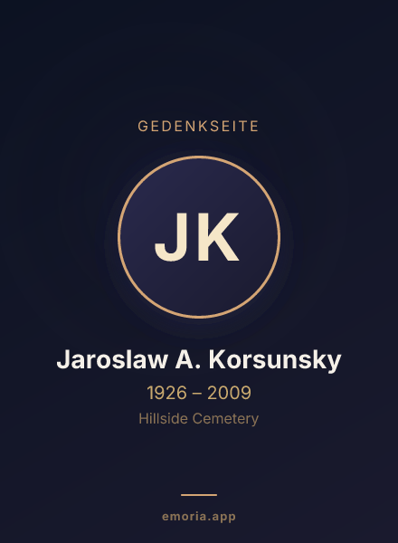 Gedenkportrait von Jaroslaw A. Korsunsky