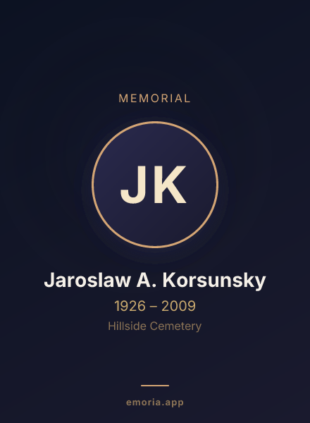Memorial portrait of Jaroslaw A. Korsunsky