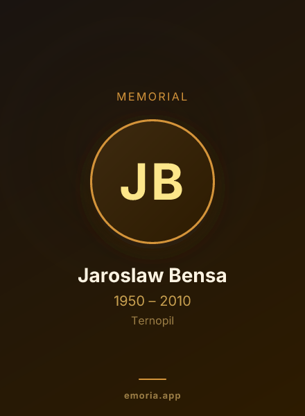 Memorial portrait of Jaroslaw Bensa