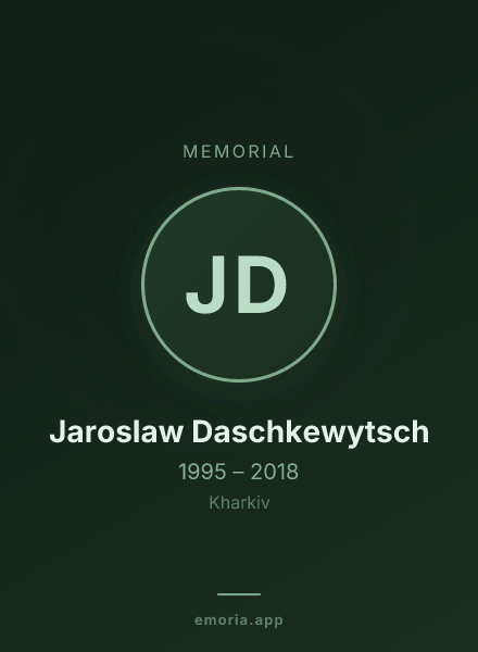 Memorial portrait of Jaroslaw Daschkewytsch