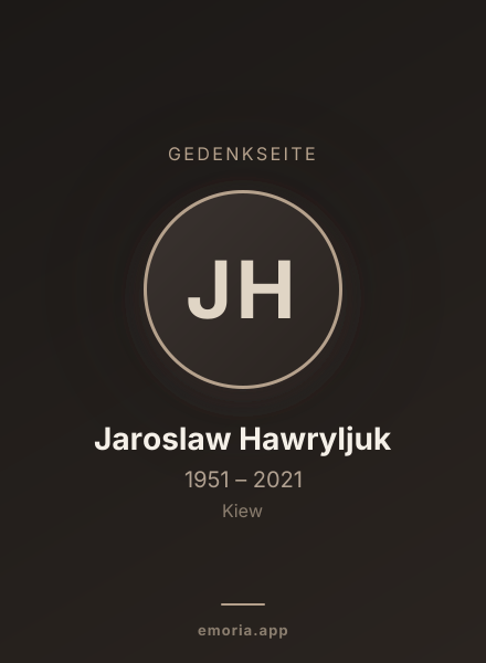 Gedenkportrait von Jaroslaw Hawryljuk