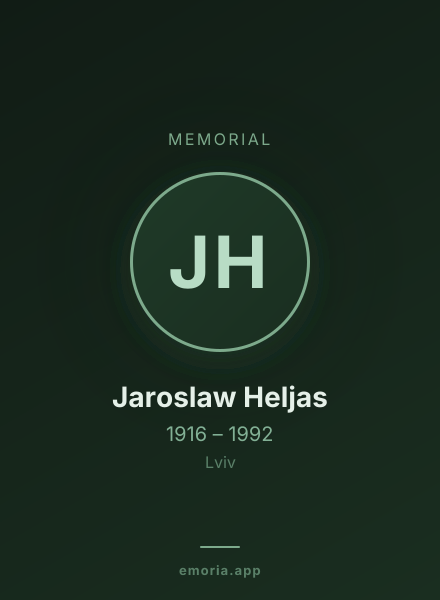 Memorial portrait of Jaroslaw Heljas