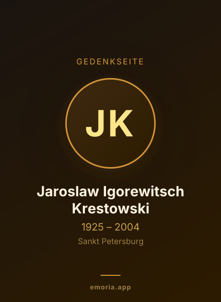 Gedenkportrait von Jaroslaw Igorewitsch Krestowski