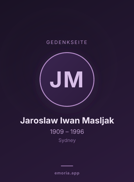 Gedenkportrait von Jaroslaw Iwan Masljak