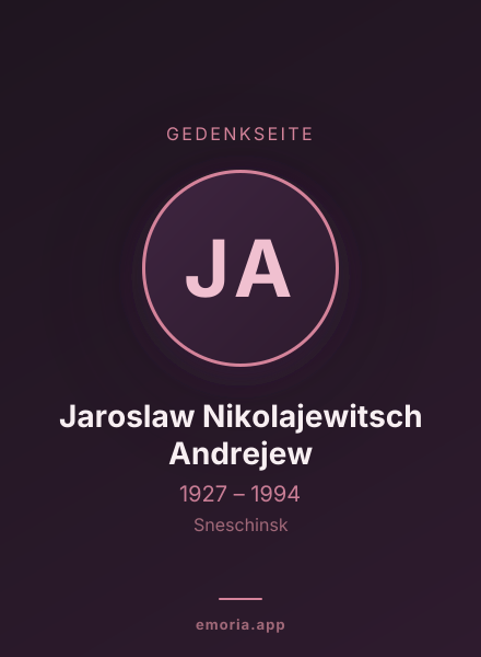 Gedenkportrait von Jaroslaw Nikolajewitsch Andrejew